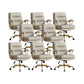 Modern Chair Adjustable Seat Height Padded Arms Desk Chair with Wheels Grey 8 Piece Set Clearhalo 'furn' 'furn_office_chair' 'Furniture' 'Office Chairs' 'Office Furniture' 'office_chair' 6636719