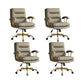Modern Chair Adjustable Seat Height Padded Arms Desk Chair with Wheels Green 4 Piece Set Clearhalo 'furn' 'furn_office_chair' 'Furniture' 'Office Chairs' 'Office Furniture' 'office_chair' 6636724