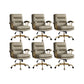 Modern Chair Adjustable Seat Height Padded Arms Desk Chair with Wheels Green 6 Piece Set Clearhalo 'furn' 'furn_office_chair' 'Furniture' 'Office Chairs' 'Office Furniture' 'office_chair' 6636726