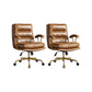 Modern Chair Adjustable Seat Height Padded Arms Desk Chair with Wheels Brown 2 Piece Set Clearhalo 'furn' 'furn_office_chair' 'Furniture' 'Office Chairs' 'Office Furniture' 'office_chair' 6636729