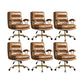 Modern Chair Adjustable Seat Height Padded Arms Desk Chair with Wheels Brown 6 Piece Set Clearhalo 'furn' 'furn_office_chair' 'Furniture' 'Office Chairs' 'Office Furniture' 'office_chair' 6636731