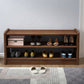 Mid-Century Modern Seating Bench Rubberwood Shoe Storage Rectangle Entryway Bench 40.5"L x 14"W x 18"H Walnut Wood Clearhalo 'Benches' 'Chairs & Seating' 'furn' 'furn_benches' 'Furniture' 'Living Room Furniture' 6636925
