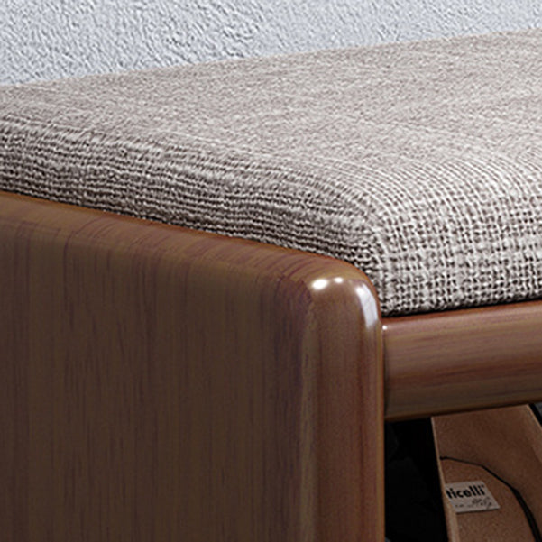 Mid-Century Modern Seating Bench Rubberwood Shoe Storage Rectangle Entryway Bench Clearhalo 'Benches' 'Chairs & Seating' 'furn' 'furn_benches' 'Furniture' 'Living Room Furniture' 6636931