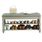 Rubber Wood Seating Bench Cushioned Rectangle Shoe Storage Entryway Bench Grey Clearhalo 'Benches' 'Chairs & Seating' 'furn' 'furn_benches' 'Furniture' 'Living Room Furniture' 6636941
