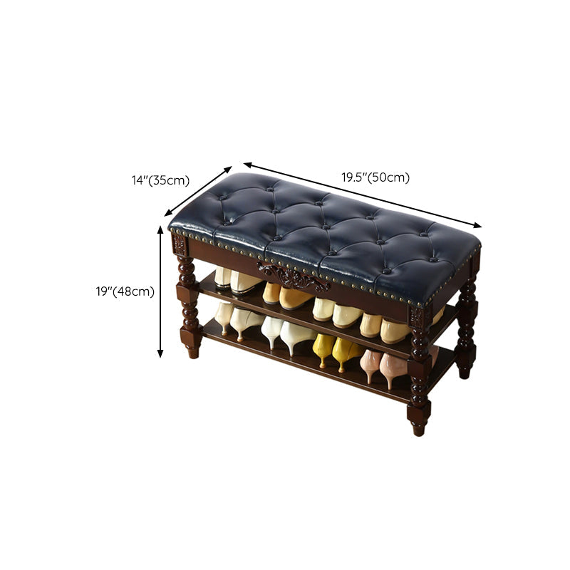 Rubber Wood Seating Bench Cushioned Rectangle Shoe Storage Entryway Bench Clearhalo 'Benches' 'Chairs & Seating' 'furn' 'furn_benches' 'Furniture' 'Living Room Furniture' 6636949