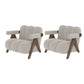 Scandinavian Wood Frame Lounge Chair Sewn Pillow Back Arm Chair Grey 2 Piece Set Clearhalo 'Accent Chairs' 'accent_chairs' 'Chairs & Seating' 'furn' 'furn_accent_chairs' 'Furniture' 'Living Room Furniture' 6636992