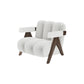 Scandinavian Wood Frame Lounge Chair Sewn Pillow Back Arm Chair White 1 Piece Clearhalo 'Accent Chairs' 'accent_chairs' 'Chairs & Seating' 'furn' 'furn_accent_chairs' 'Furniture' 'Living Room Furniture' 6636994