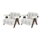 Scandinavian Wood Frame Lounge Chair Sewn Pillow Back Arm Chair White 2 Piece Set Clearhalo 'Accent Chairs' 'accent_chairs' 'Chairs & Seating' 'furn' 'furn_accent_chairs' 'Furniture' 'Living Room Furniture' 6636996