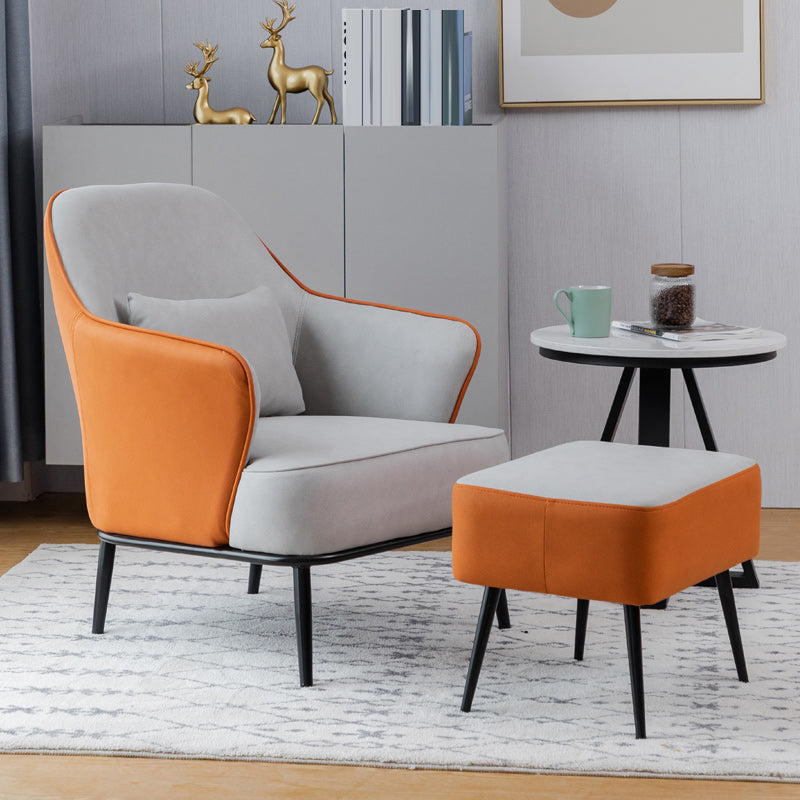 Modern Armchair Solid Color Pillow Back Basic Four Legs Chair Clearhalo 'Accent Chairs' 'accent_chairs' 'Chairs & Seating' 'furn' 'furn_accent_chairs' 'Furniture' 'Living Room Furniture' 6637047