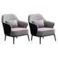 Modern Armchair Solid Color Pillow Back Basic Four Legs Chair Gray Black 2 Piece Set Clearhalo 'Accent Chairs' 'accent_chairs' 'Chairs & Seating' 'furn' 'furn_accent_chairs' 'Furniture' 'Living Room Furniture' 6637050