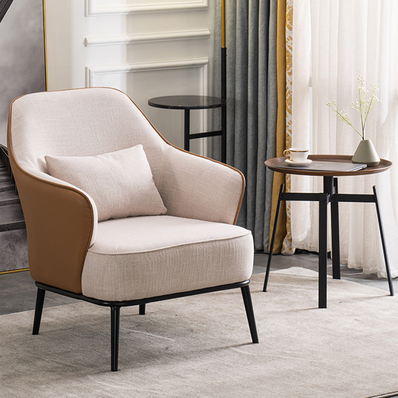 Modern Armchair Solid Color Pillow Back Basic Four Legs Chair Clearhalo 'Accent Chairs' 'accent_chairs' 'Chairs & Seating' 'furn' 'furn_accent_chairs' 'Furniture' 'Living Room Furniture' 6637052
