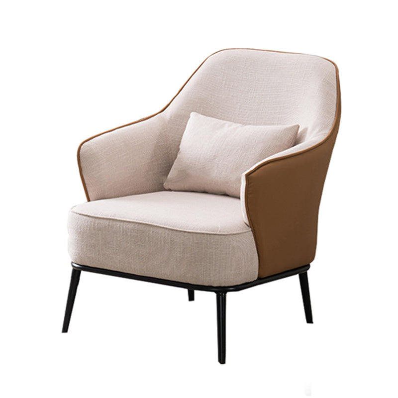 Modern Armchair Solid Color Pillow Back Basic Four Legs Chair Clearhalo 'Accent Chairs' 'accent_chairs' 'Chairs & Seating' 'furn' 'furn_accent_chairs' 'Furniture' 'Living Room Furniture' 6637055