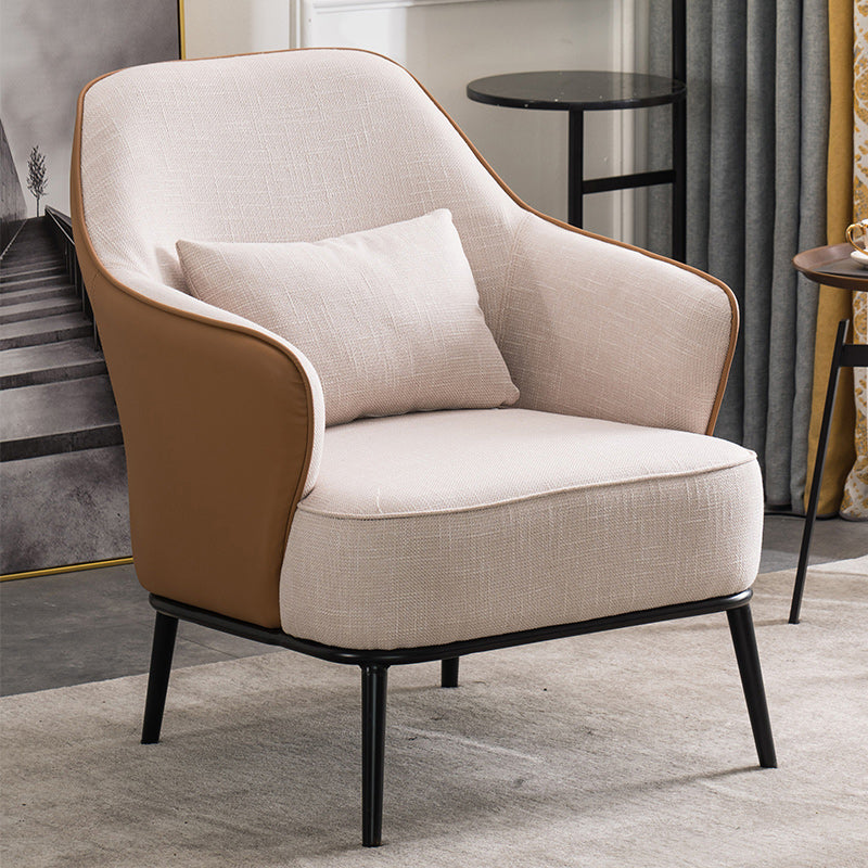 Modern Armchair Solid Color Pillow Back Basic Four Legs Chair Clearhalo 'Accent Chairs' 'accent_chairs' 'Chairs & Seating' 'furn' 'furn_accent_chairs' 'Furniture' 'Living Room Furniture' 6637065