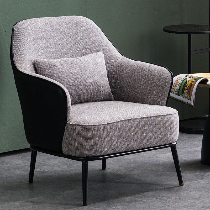Modern Armchair Solid Color Pillow Back Basic Four Legs Chair Clearhalo 'Accent Chairs' 'accent_chairs' 'Chairs & Seating' 'furn' 'furn_accent_chairs' 'Furniture' 'Living Room Furniture' 6637068