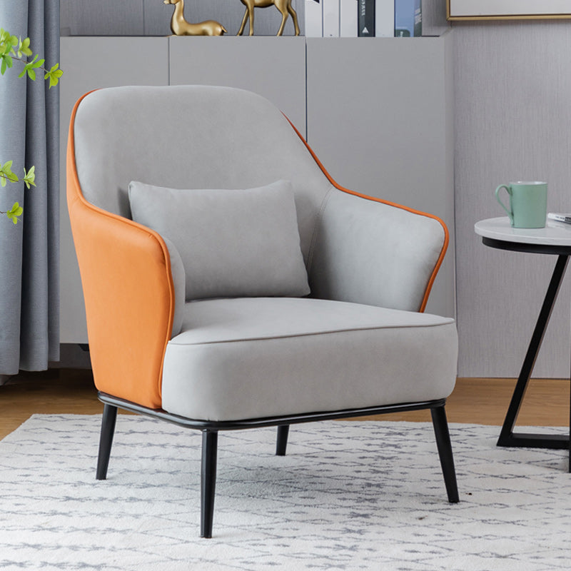Modern Armchair Solid Color Pillow Back Basic Four Legs Chair Clearhalo 'Accent Chairs' 'accent_chairs' 'Chairs & Seating' 'furn' 'furn_accent_chairs' 'Furniture' 'Living Room Furniture' 6637069