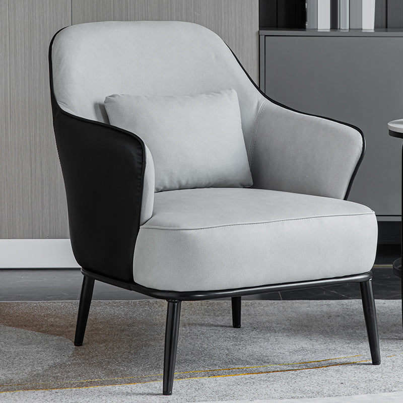 Modern Armchair Solid Color Pillow Back Basic Four Legs Chair Clearhalo 'Accent Chairs' 'accent_chairs' 'Chairs & Seating' 'furn' 'furn_accent_chairs' 'Furniture' 'Living Room Furniture' 6637071