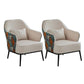 Modern Armchair Solid Color Pillow Back Basic Four Legs Chair Off White-Colours 2 Piece Set Clearhalo 'Accent Chairs' 'accent_chairs' 'Chairs & Seating' 'furn' 'furn_accent_chairs' 'Furniture' 'Living Room Furniture' 6637079