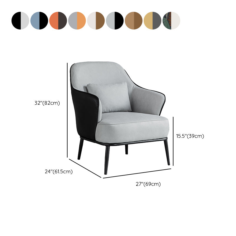 Modern Armchair Solid Color Pillow Back Basic Four Legs Chair Clearhalo 'Accent Chairs' 'accent_chairs' 'Chairs & Seating' 'furn' 'furn_accent_chairs' 'Furniture' 'Living Room Furniture' 6637080