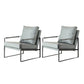 Modern Arm Chair Living Room Pillow Back Square Arms Leather Accent Chair Light Gray 2 Piece Set Clearhalo 'Accent Chairs' 'accent_chairs' 'Chairs & Seating' 'furn' 'furn_accent_chairs' 'Furniture' 'Living Room Furniture' 6637088