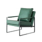 Modern Arm Chair Living Room Pillow Back Square Arms Leather Accent Chair Dark Green 1 Piece Clearhalo 'Accent Chairs' 'accent_chairs' 'Chairs & Seating' 'furn' 'furn_accent_chairs' 'Furniture' 'Living Room Furniture' 6637094