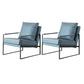 Modern Arm Chair Living Room Pillow Back Square Arms Leather Accent Chair Airy Blue 2 Piece Set Clearhalo 'Accent Chairs' 'accent_chairs' 'Chairs & Seating' 'furn' 'furn_accent_chairs' 'Furniture' 'Living Room Furniture' 6637103
