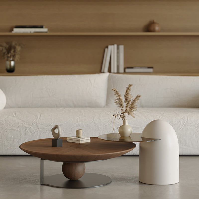 Modern Wood Coffee Table Round Nesting Coffee Table Set for Living Room Clearhalo 'Coffee & Accent Tables' 'Coffee Tables' 'coffee_tables' 'furn' 'furn_coffee_tables' 'Furniture' 'Living Room Furniture' 6637259