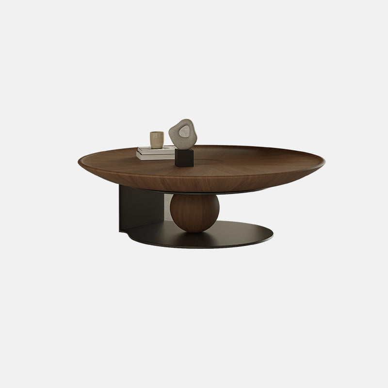 Modern Wood Coffee Table Round Nesting Coffee Table Set for Living Room 35.5"L x 35.5"W x 12"H Clearhalo 'Coffee & Accent Tables' 'Coffee Tables' 'coffee_tables' 'furn' 'furn_coffee_tables' 'Furniture' 'Living Room Furniture' 6637261