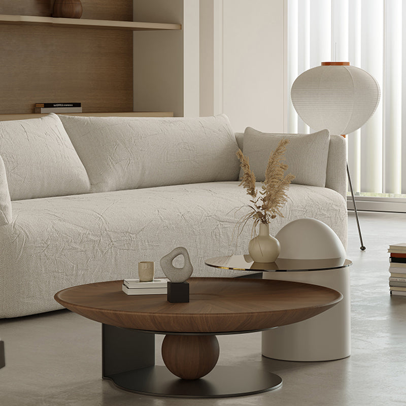 Modern Wood Coffee Table Round Nesting Coffee Table Set for Living Room Clearhalo 'Coffee & Accent Tables' 'Coffee Tables' 'coffee_tables' 'furn' 'furn_coffee_tables' 'Furniture' 'Living Room Furniture' 6637262