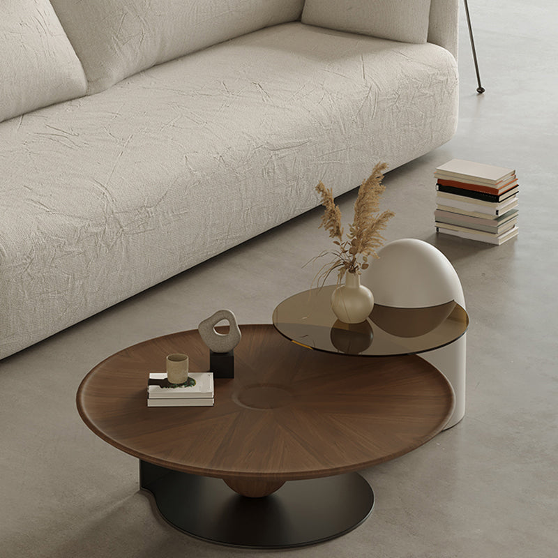 Modern Wood Coffee Table Round Nesting Coffee Table Set for Living Room Clearhalo 'Coffee & Accent Tables' 'Coffee Tables' 'coffee_tables' 'furn' 'furn_coffee_tables' 'Furniture' 'Living Room Furniture' 6637264