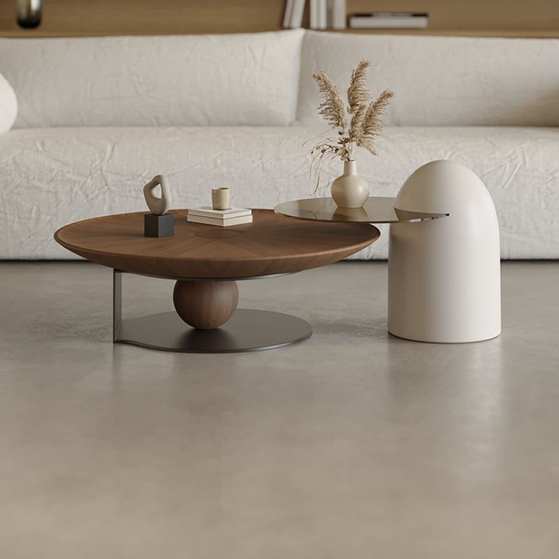 Modern Wood Coffee Table Round Nesting Coffee Table Set for Living Room Clearhalo 'Coffee & Accent Tables' 'Coffee Tables' 'coffee_tables' 'furn' 'furn_coffee_tables' 'Furniture' 'Living Room Furniture' 6637265