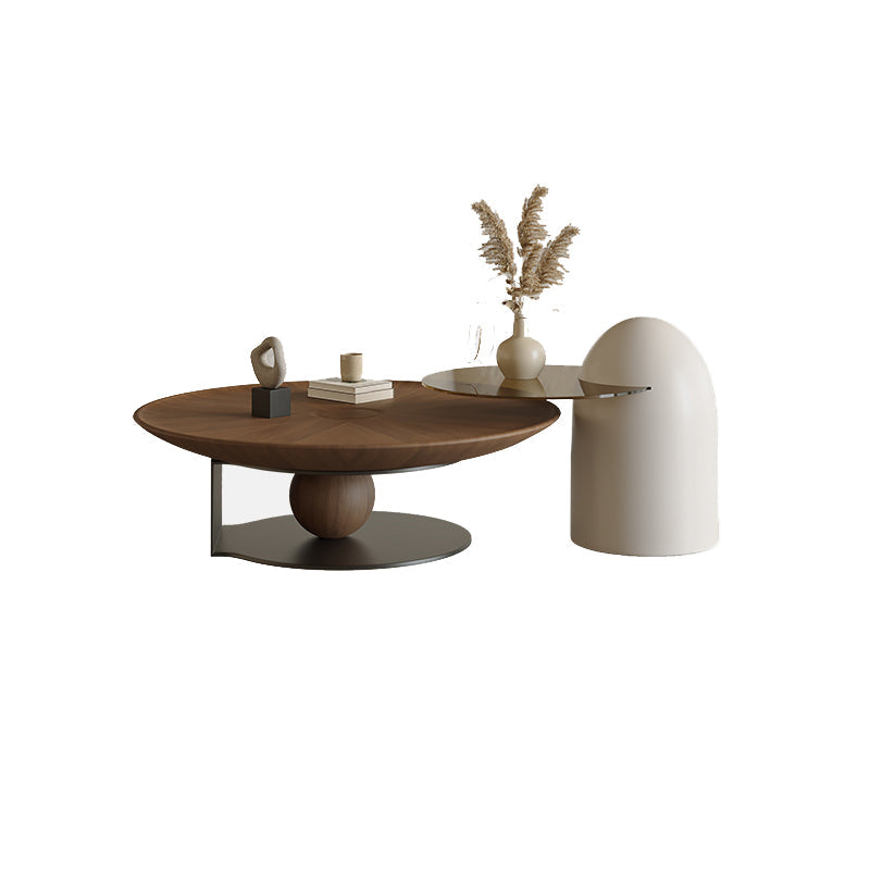 Modern Wood Coffee Table Round Nesting Coffee Table Set for Living Room Clearhalo 'Coffee & Accent Tables' 'Coffee Tables' 'coffee_tables' 'furn' 'furn_coffee_tables' 'Furniture' 'Living Room Furniture' 6637266