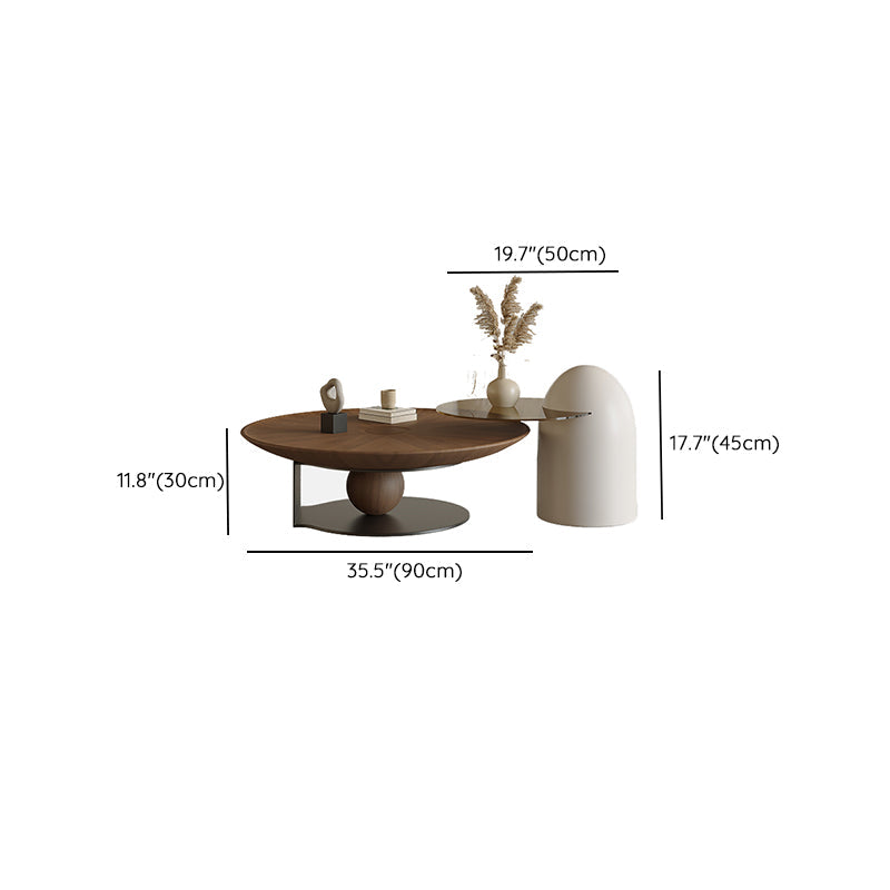 Modern Wood Coffee Table Round Nesting Coffee Table Set for Living Room Clearhalo 'Coffee & Accent Tables' 'Coffee Tables' 'coffee_tables' 'furn' 'furn_coffee_tables' 'Furniture' 'Living Room Furniture' 6637277