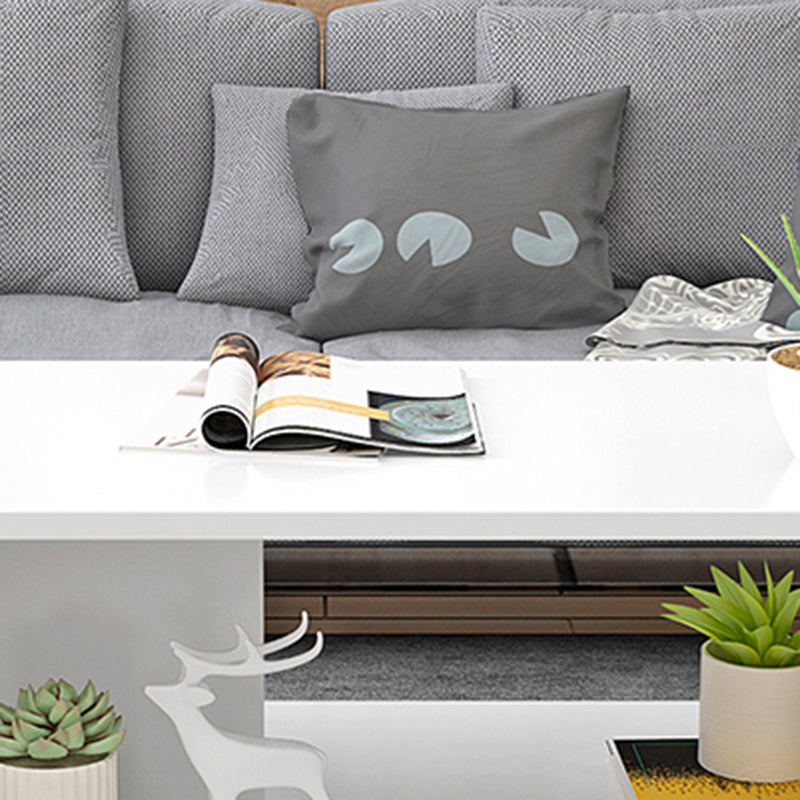 Rectangular 1 - Shelf Coffee Table with Casters Contemporary 15" H 1 Single Cocktail Table Clearhalo 'Coffee & Accent Tables' 'Coffee Tables' 'coffee_tables' 'furn' 'furn_coffee_tables' 'Furniture' 'Living Room Furniture' 6637289