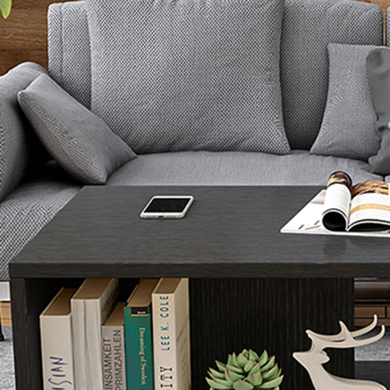 Rectangular 1 - Shelf Coffee Table with Casters Contemporary 15" H 1 Single Cocktail Table Clearhalo 'Coffee & Accent Tables' 'Coffee Tables' 'coffee_tables' 'furn' 'furn_coffee_tables' 'Furniture' 'Living Room Furniture' 6637295