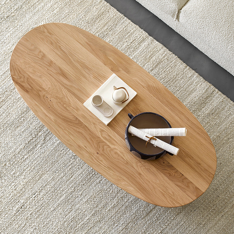 Modern Solid Wood Coffee Table Oval Sled Coffee Table for Living Room Clearhalo 'Coffee & Accent Tables' 'Coffee Tables' 'coffee_tables' 'furn' 'furn_coffee_tables' 'Furniture' 'Living Room Furniture' 6637324