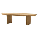 Modern Solid Wood Coffee Table Oval Sled Coffee Table for Living Room
