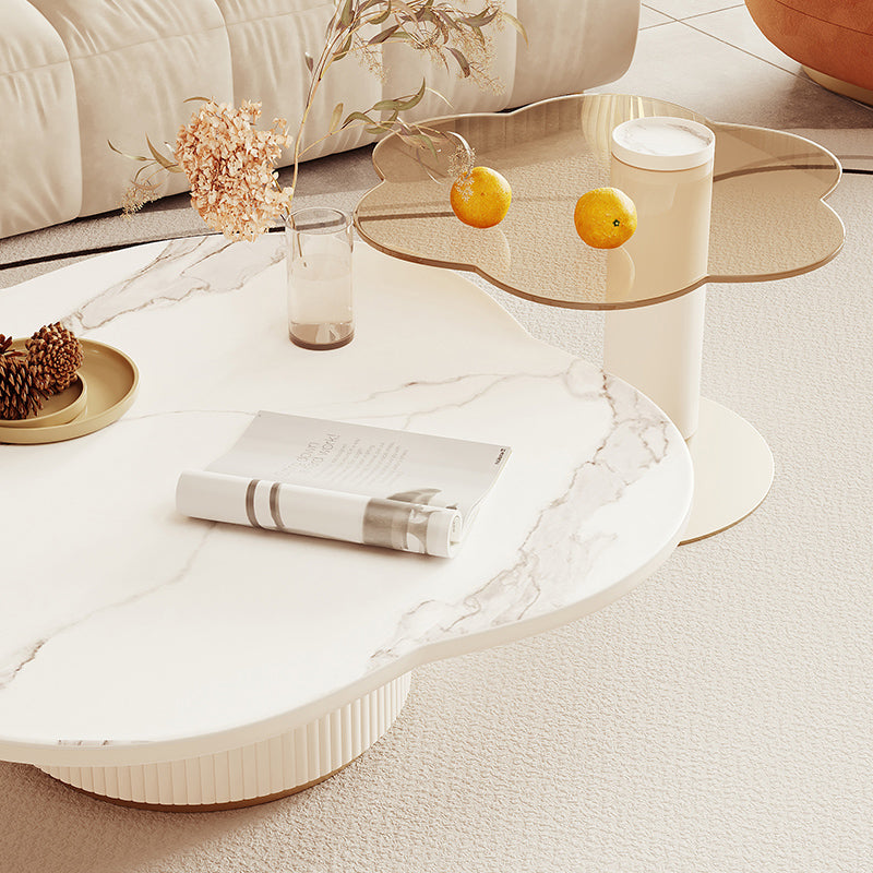 Slate and Metal Coffee Table No Distressing Pedestal Coffee Table Set Clearhalo 'Coffee & Accent Tables' 'Coffee Tables' 'coffee_tables' 'furn' 'furn_coffee_tables' 'Furniture' 'Living Room Furniture' 6637350