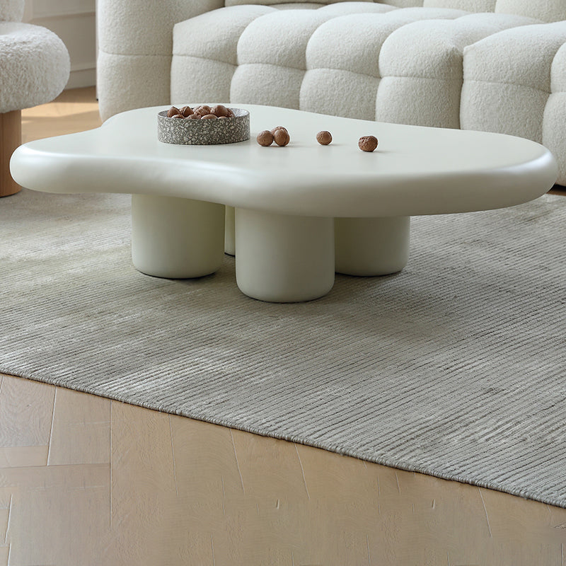 14"H Contemporary Coffee Table White Single Coffee Cocktail Table Clearhalo 'Coffee & Accent Tables' 'Coffee Tables' 'coffee_tables' 'furn' 'furn_coffee_tables' 'Furniture' 'Living Room Furniture' 6637365