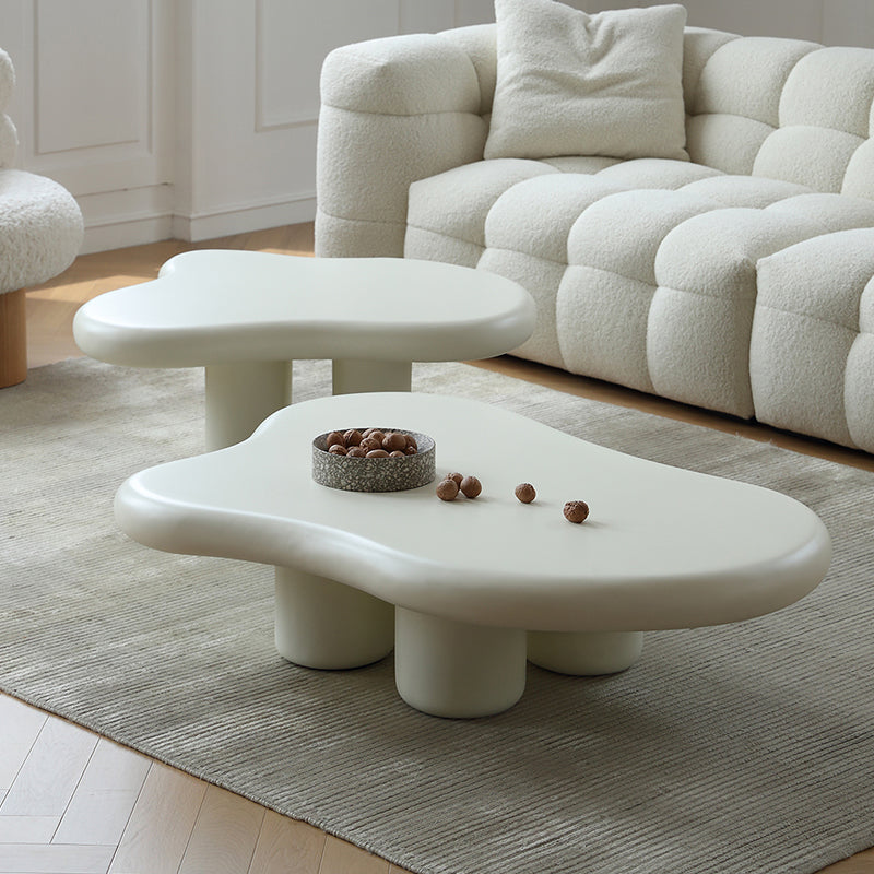 14"H Contemporary Coffee Table White Single Coffee Cocktail Table Clearhalo 'Coffee & Accent Tables' 'Coffee Tables' 'coffee_tables' 'furn' 'furn_coffee_tables' 'Furniture' 'Living Room Furniture' 6637366