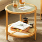 Tropical Glass Top Coffee Table Round Single Coffee Cocktail Table with Storage Shelf Clearhalo 'Coffee & Accent Tables' 'Coffee Tables' 'coffee_tables' 'furn' 'furn_coffee_tables' 'Furniture' 'Living Room Furniture' 6637369