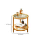 Tropical Glass Top Coffee Table Round Single Coffee Cocktail Table with Storage Shelf Clearhalo 'Coffee & Accent Tables' 'Coffee Tables' 'coffee_tables' 'furn' 'furn_coffee_tables' 'Furniture' 'Living Room Furniture' 6637381