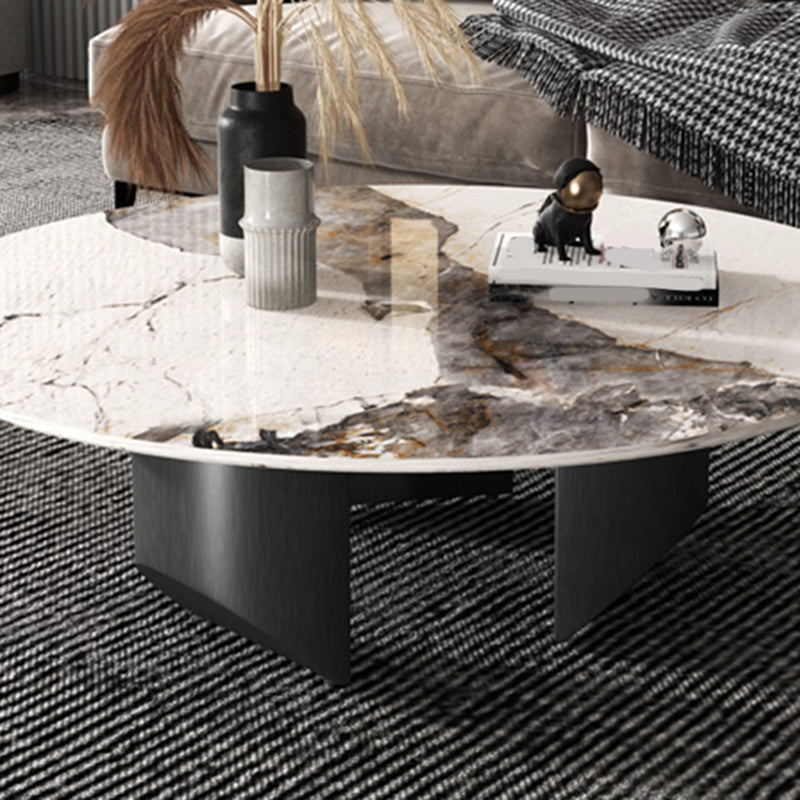 Slate Round Modern Coffee Table No Distressing Coffee Table Set Clearhalo 'Coffee & Accent Tables' 'Coffee Tables' 'coffee_tables' 'furn' 'furn_coffee_tables' 'Furniture' 'Living Room Furniture' 6637425