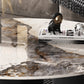 Slate Round Modern Coffee Table No Distressing Coffee Table Set Clearhalo 'Coffee & Accent Tables' 'Coffee Tables' 'coffee_tables' 'furn' 'furn_coffee_tables' 'Furniture' 'Living Room Furniture' 6637426