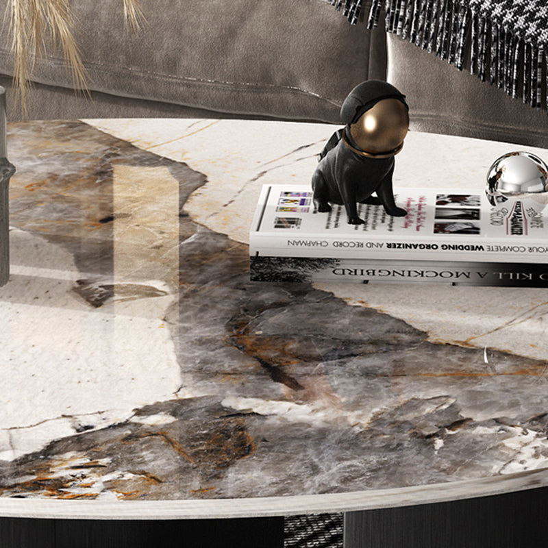 Slate Round Modern Coffee Table No Distressing Coffee Table Set Clearhalo 'Coffee & Accent Tables' 'Coffee Tables' 'coffee_tables' 'furn' 'furn_coffee_tables' 'Furniture' 'Living Room Furniture' 6637426
