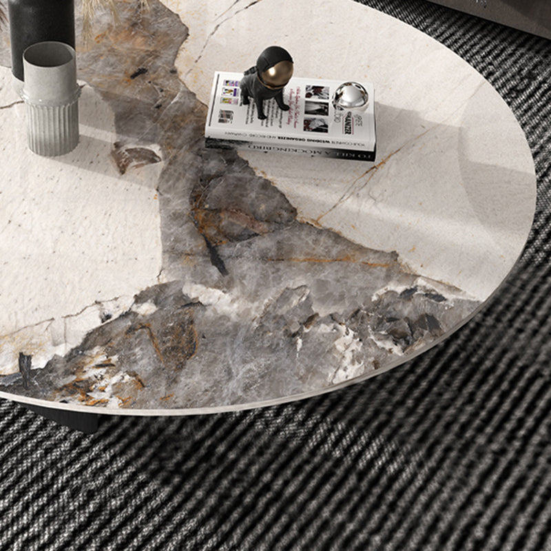 Slate Round Modern Coffee Table No Distressing Coffee Table Set Clearhalo 'Coffee & Accent Tables' 'Coffee Tables' 'coffee_tables' 'furn' 'furn_coffee_tables' 'Furniture' 'Living Room Furniture' 6637428