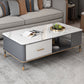 Mesa de centro Glam de 17" de alto, mesa de cóctel rectangular con cajón