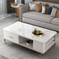 Mesa de centro Glam de 17" de alto, mesa de cóctel rectangular con cajón