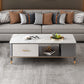Mesa de centro Glam de 17" de alto, mesa de cóctel rectangular con cajón