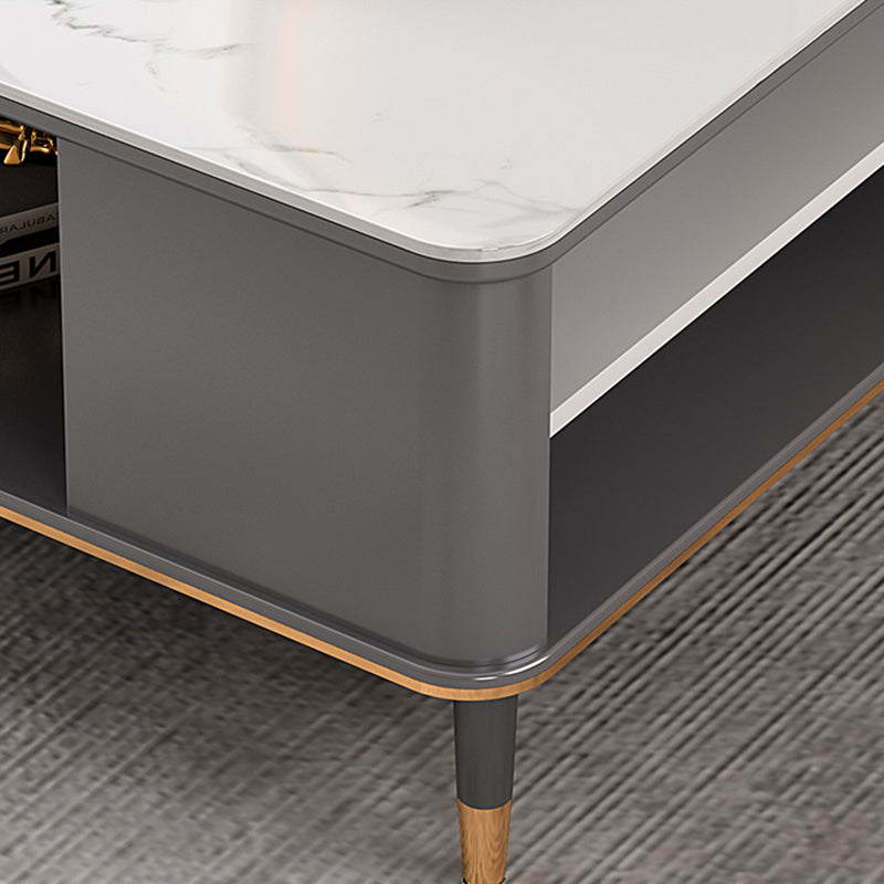 Mesa de centro Glam de 17" de alto, mesa de cóctel rectangular con cajón