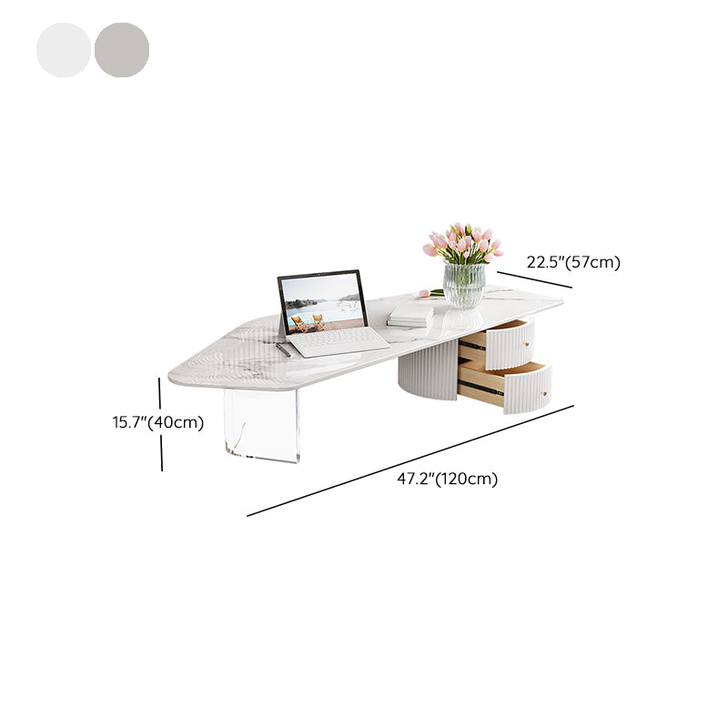Mesa de centro moderna con patas de acrílico, juego de mesa de centro anidada para sala de estar